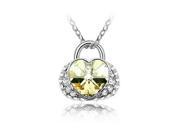 Fashionable Crystal Heart Design Handbag Shape Diamond Alloy Necklace