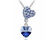 Fashion Elegant Heart Style Crystal Necklace Blue