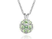 Fashionable Crystal Ball Pendant Alloy Necklace Green