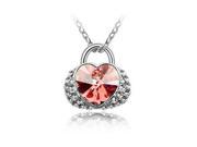 Fashionable Crystal Heart Design Handbag Shape Diamond Alloy Necklace