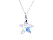 Fashionable Starfish Design Crystal Necklace White