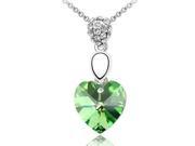 Fashion Elegant Heart Style Crystal Necklace Green