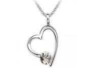 Fashionable Heart Shape Crystal Necklace for Ladies White