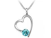 Fashionable Heart Shape Crystal Necklace for Ladies Blue