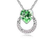Fashionable Crystal Heart Design Diamond Alloy Necklace Green