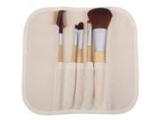 Professional 5pcs Makeup Brush Set Beauty Kit Cosmetic with Bamboo Handle Storage Pouch