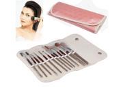 Professional 12pcs Makeup Brush Set Beauty Kit Cosmetic with Heart Pattern PU Leather Carrying Case