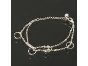 Stylish Silver Dual Layer Bracelet Chain Anklet Foot Chain Jewelry