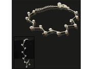 Stylish Silver Bracelet Chain Anklet Foot Chain Jewelry with Bead Pendants