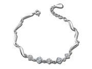 Stylish Silver Chain with Diamond Bracelet Jewelry