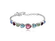 Stylish Elegant Heart Shape Alloy Crystal Bracelet Mixed Color