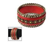 Wood Metal Bohemia Style Fashion Bracelet Suit Cuff Bangle Bracelet Fashion Jewelry Pack of 5 Red