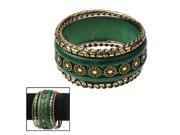 Wood Metal Bohemia Style Fashion Bracelet Suit Cuff Bangle Bracelet Fashion Jewelry Pack of 5 Green