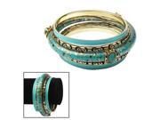 New Design Hippie Layered Alloy Colorful Bracelets Bangles Jewelry Pack of 5 Turquoise