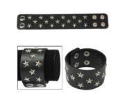 Coolest Star Patterned Leatherette Bracelet Brace Lace Wristband Jewelry with Snap Button