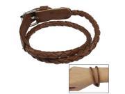 Gorgeous PU Leather Braided Bracelet Hand Chain Wrist Ornament Jewelry for Female Brown