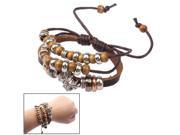 Hand knitted Leatherette Wristlet Wrist Band Bracelet Brace Lace with Beads for Women Ladies