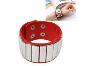 Fashionable Leather Bracelet Wrist Ornament Jewelry with Alloy Ornament Red