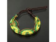 Fashionable U Shape Pattern Wristband Bracelet Green Yellow Brown