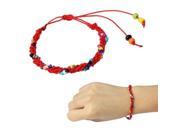 Fashionable Granule Wristband Bracelet Pack of 2 Red
