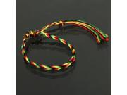 Fashionable Braid Style Wristband Bracelet Pack of 2 Black Red Yellow