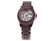Smays Diamond Dial Purple Metal Watch
