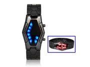 LED Watch with Blue and Red LEDs Black
