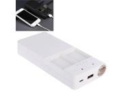 Universal Power Bank 2 Batteries USB Dual Power Charger with LED Flashlight for Gopro Hero 3 3 Mobile Phone White
