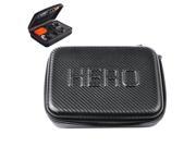 Carbon Fiber Shockproof Waterproof Portable Case for GoPro Hero 4 3 3 2 1 Size 22.5cm x 16cm x 6cm Black