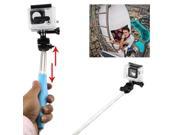 Fashion 7 Sections Telescopic Shaft Self timer Monopods for GoPro Camera Digital Camera Phone Full Length Max 110cm Blue