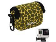 GN 6 Leopard Texture GoPro Accessories Waterproof Housing Neoprene Inner Protective Bag Camera Pouch for GoPro Hero4 3 3 Yellow