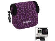 GN 5 Leopard Texture GoPro Accessories Waterproof Housing Neoprene Inner Protective Bag Camera Pouch for GoPro Hero4 3 3 Purple