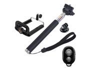 4 in 1 Extendable Handheld Selfie Monopod with Bluetooth Remote Shutter Clip Holder Tripod Mount Adapter Set for GoPro HERO4 3 3 2 1 SJ4000