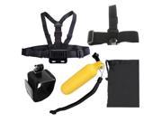 5 in 1 Chest Strap Head Strap Floating Handle Grip Wrist Strap Band Velcro Mount Bag Set for GoPro HERO4 3 3 2 1