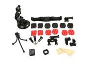 12 in 1 Accessory Kit Bicycle Handlebar Mount Vented Helmet Mount Large Sucker Bracket Thumb Screw Spanner and More for Outdoor Activities for GoPro 3