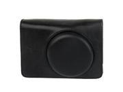 Digital Leather Camera Case Bag with Strap for CASIO ZR1000 Black