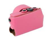 Digital Leather Camera Case Bag with Strap for Sony NEX 3N Pink