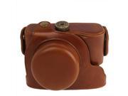 Digital Leather Camera Case Bag with Strap for Olympus XZ 2 Brown