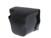Digital Leather Camera Case Bag with Strap for Sony NEX6 Black
