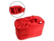 Portable Top Closing Soft Cloth Camera Bag with Padded Size 220x165x145mm Red