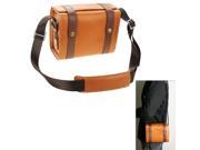 Portable Digital Camera Leather Bag With Strap Size 187mm x 145mm x 95mm Brown