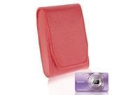 Universal Mini Digital Leather Camera Bag Size 113x75x40mm Red