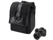 Portable Camera Canvas Bag with Strap Black