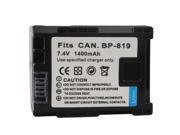 BP819 Battery for Canon FH10 FH100 Black