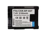 BP827 Battery for Canon VIXIA HF200 M31 M32 M300 Black