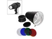 Aluminum Alloy Conical Snoot with Color Gels Honeycomb for Studio Light Black