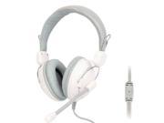 Universal Stereo Headset with Mic for Computer Cable Length about 2m White Grey