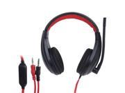 LUPUSS Universal Stereo Headset with Mic and Volume Control for Computer Cable Length about 2m Black Red