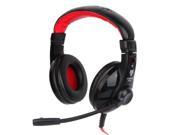Universal Stereo Headset with Mic for Computer Cable Length about 2m Black Red