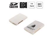4 in 1 USB High speed Card Reader Support SD TF MMC Card and Memory Stick White